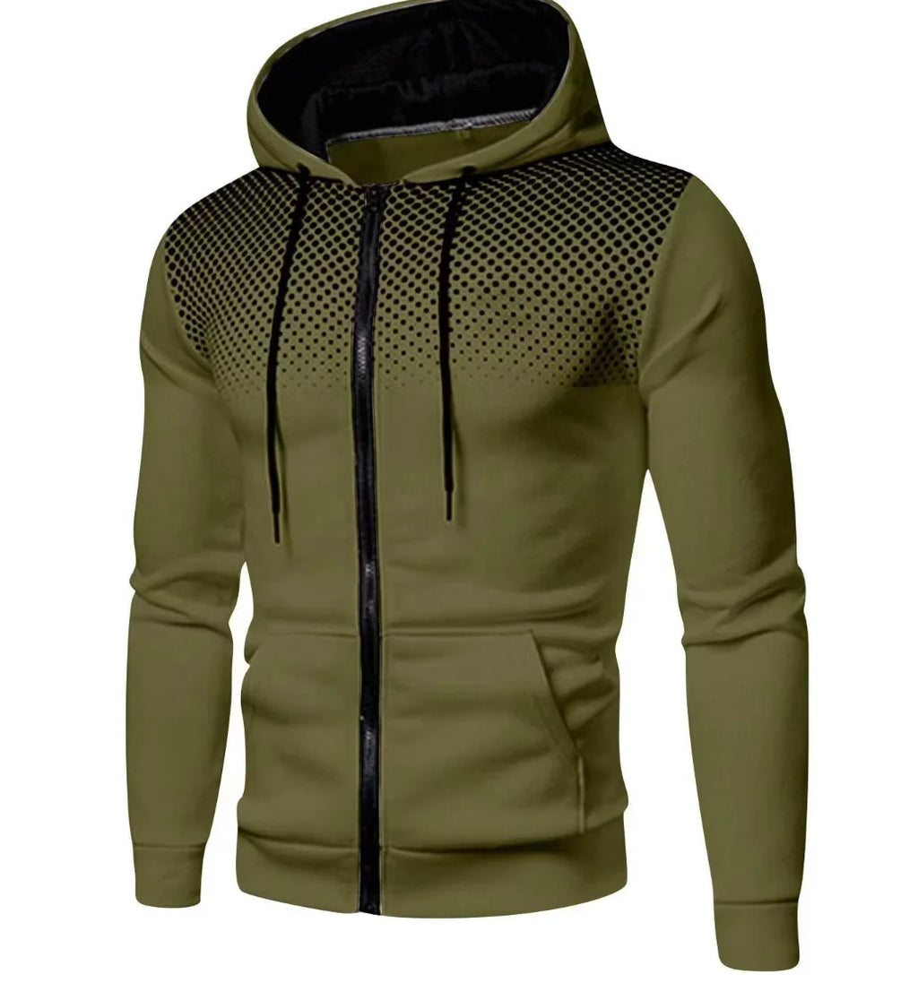 t 2025 Autumn Men Casual Outdoor Hoodie Pocket Zip up Slim Sweatshirt