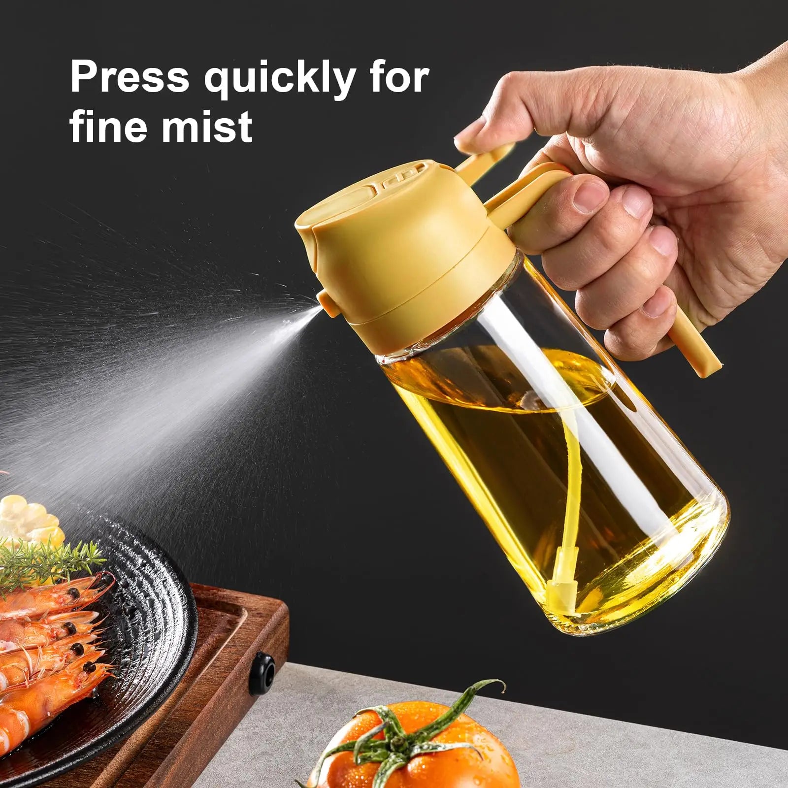 2 in 1 Plastic Oil Sprayer Bottle Kitchen Cooking   Olive Oil