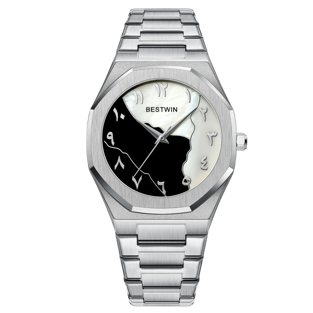 Luxury Men Watch with Arabic Dial Creative Gold Shell