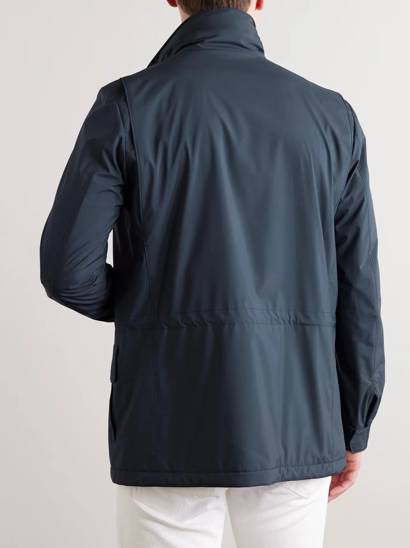 2025 Men's Spring Autumn Casual Jacket in Canvas Stand Collar Zipper Large