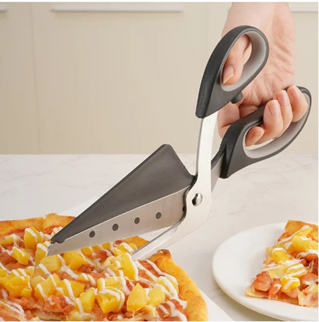 Stainless Steel Kitchen Scissor Pizza Cutting Spatula Slicer Tools Ultra Sharp