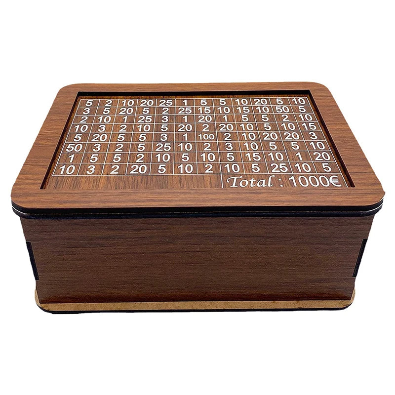 Number Decorative Natural Wooden Money Box with Counter