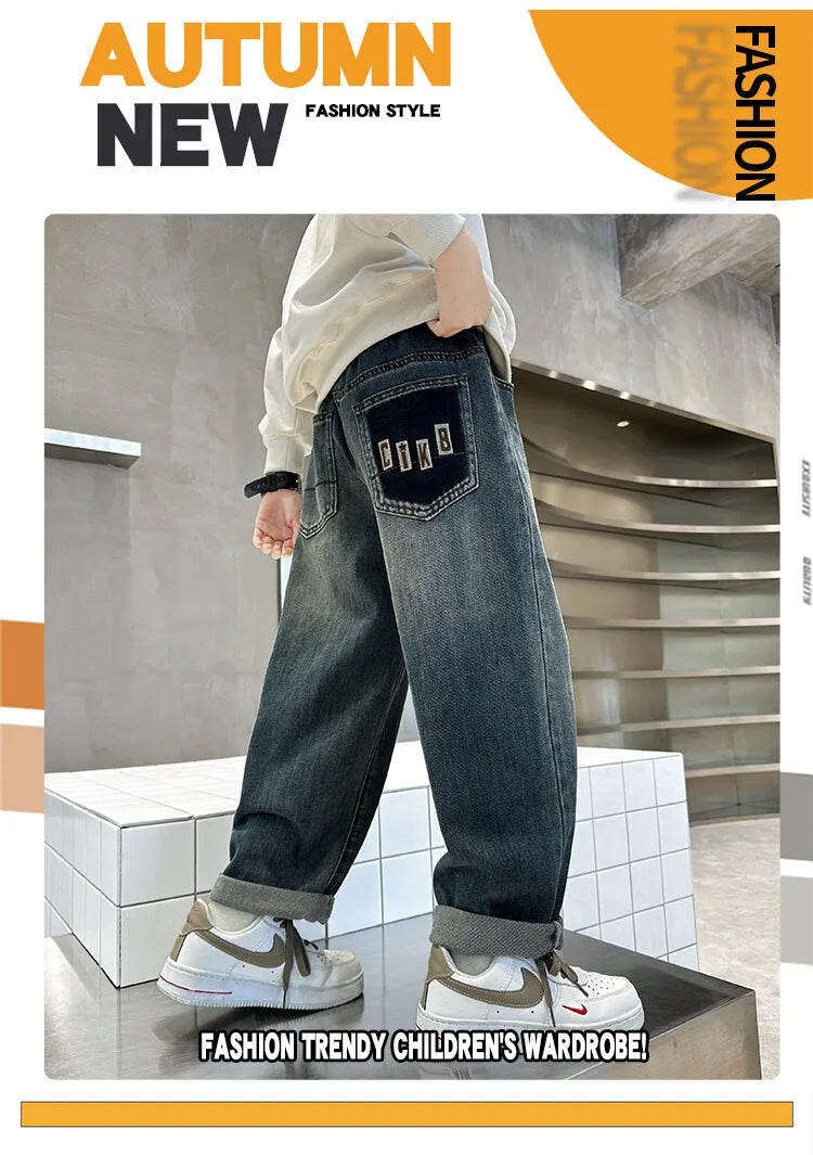 Autumn Boys' Trendy Casual Stylish Long Denim Jeans