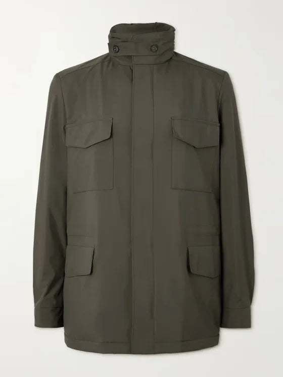 2025 Men's Spring Autumn Casual Jacket in Canvas Stand Collar Zipper Large