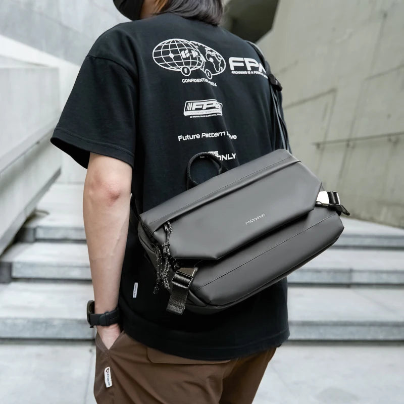 MOYYI Urban Style PVC Leather Crossbody Men's Shoulder