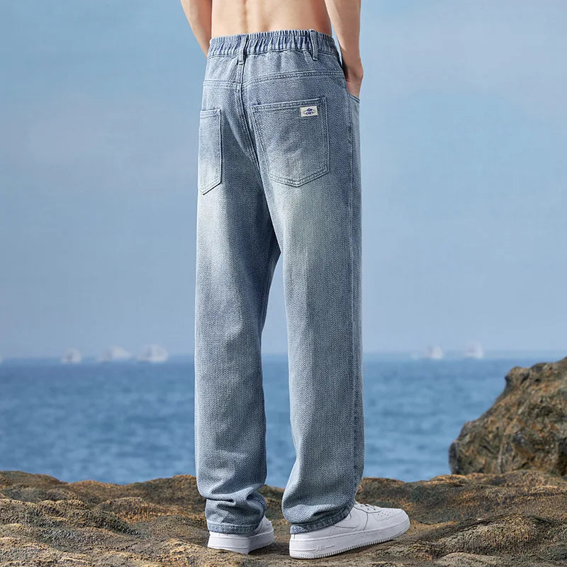 Retro Starry Sky Patterned Jeans for Men's Spring/summer 2024