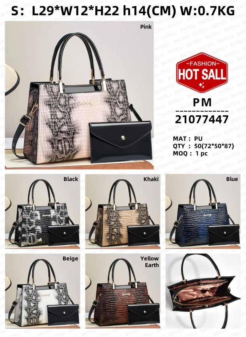 Retro Contrasting Print Handbags Ladies Bags Handbag