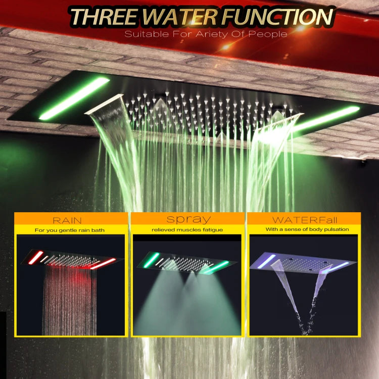 Digital Display Shower System Set Rain LED