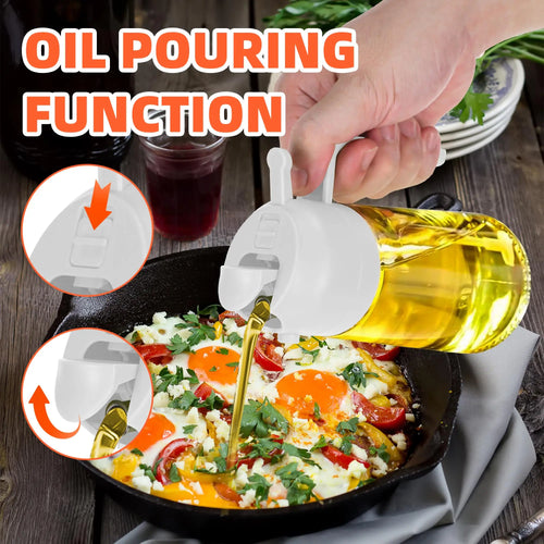 2 in 1 Plastic Oil Sprayer Bottle Kitchen Cooking   Olive Oil