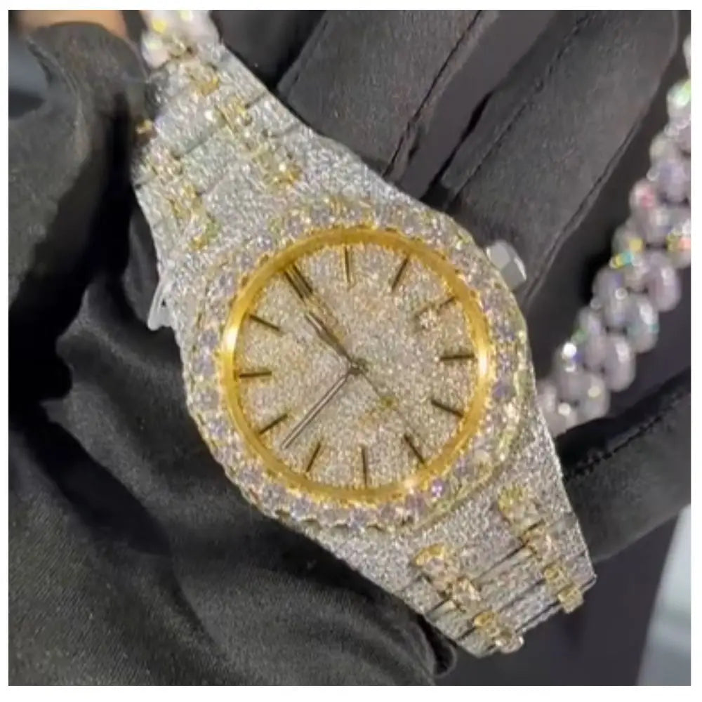 Luxury Automatic Moissanite Watch for Men, Women Diamond