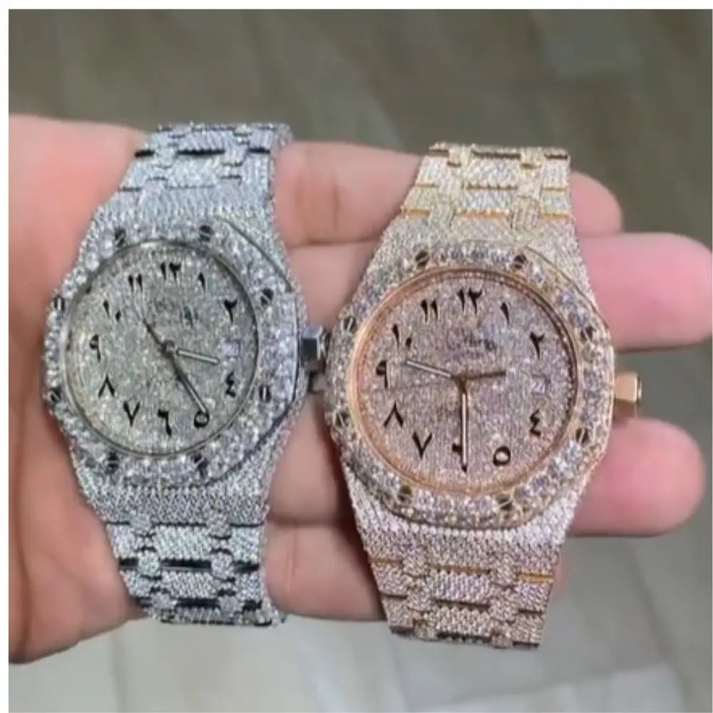 Luxury Automatic Moissanite Watch for Men, Women Diamond