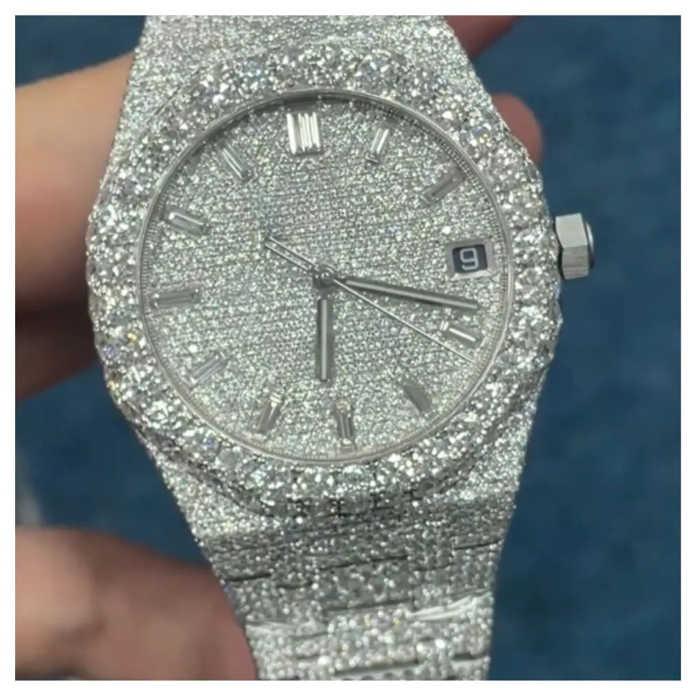 Luxury Automatic Moissanite Watch for Men, Women Diamond