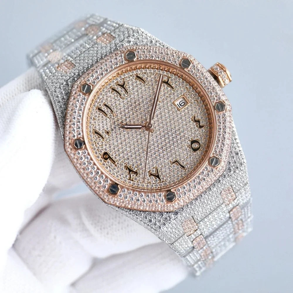 Luxury Automatic Moissanite Watch for Men, Women Diamond