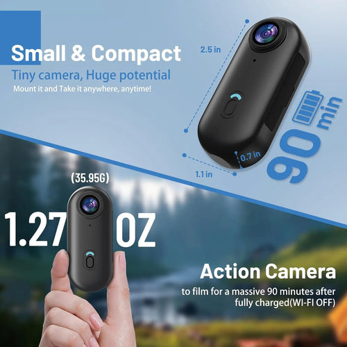 128GB FHD 1080P Mini Body POV Camera, Wearable Action Body Cam