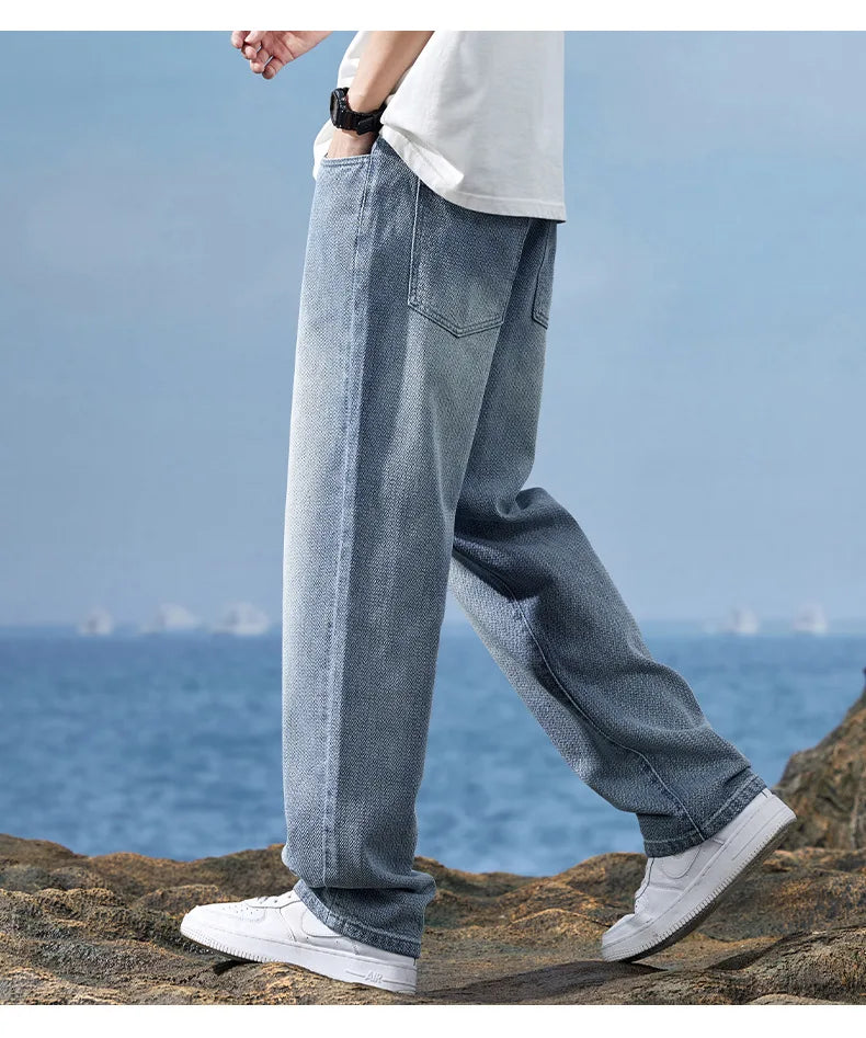 Retro Starry Sky Patterned Jeans for Men's Spring/summer 2024