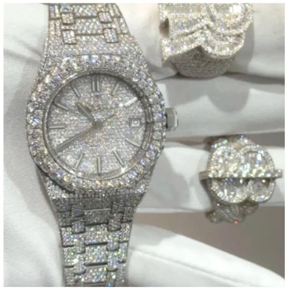 Luxury Automatic Moissanite Watch for Men, Women Diamond