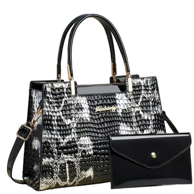 Retro Contrasting Print Handbags Ladies Bags Handbag