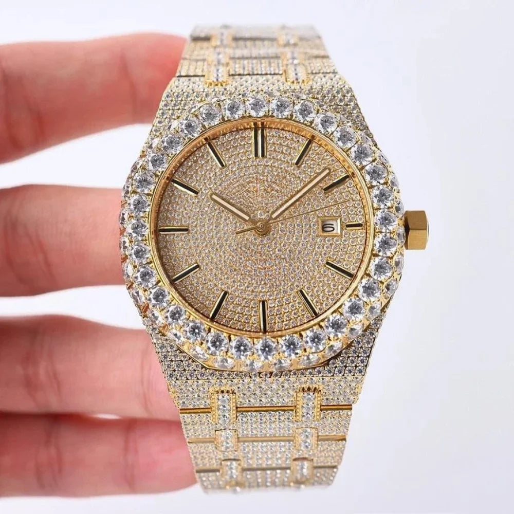 Luxury Automatic Moissanite Watch for Men, Women Diamond