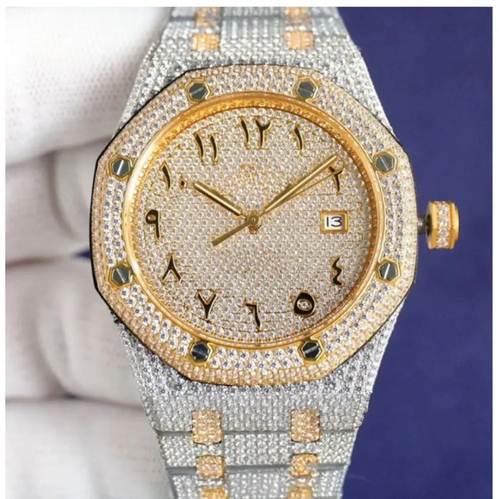 Luxury Automatic Moissanite Watch for Men, Women Diamond