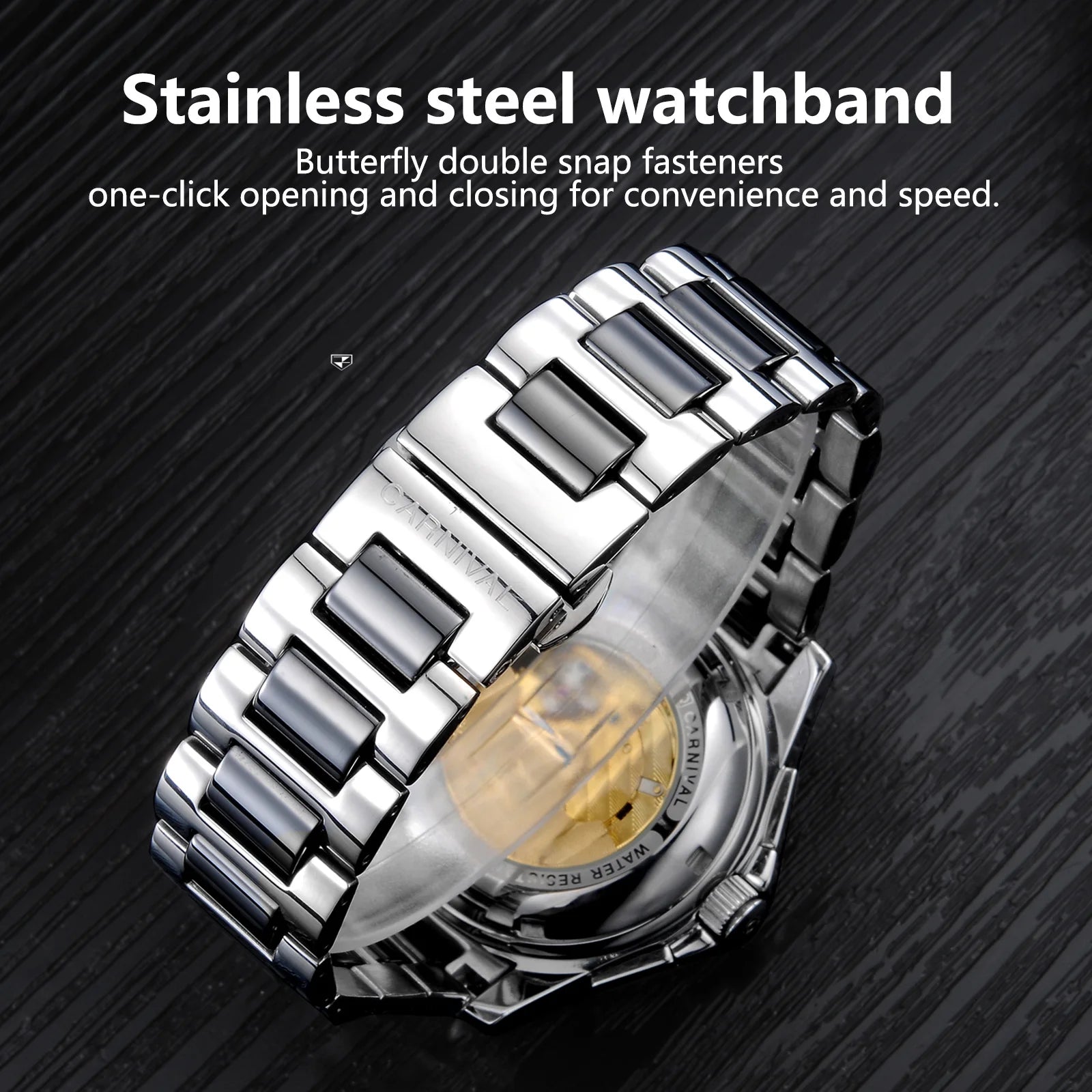 Automatic Mechanical Men's Watch Black Design Luxury