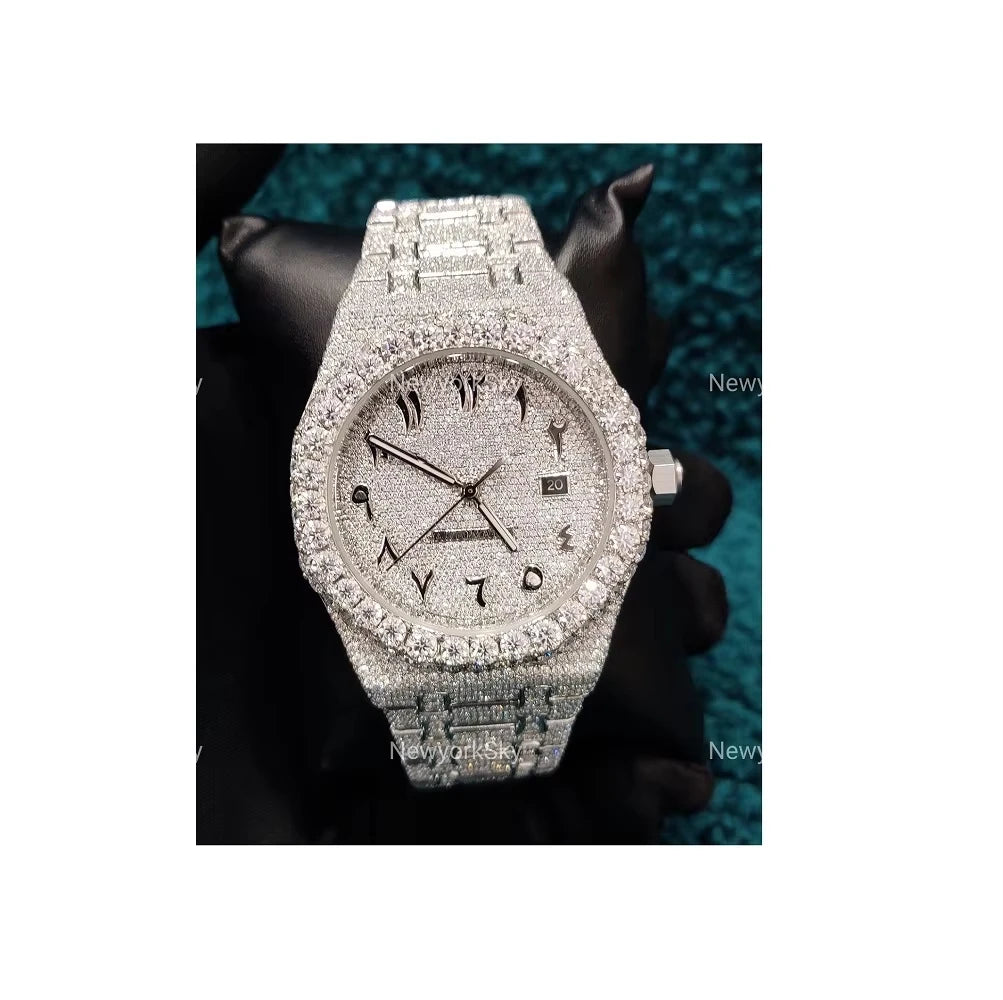 Luxury Automatic Moissanite Watch for Men, Women Diamond