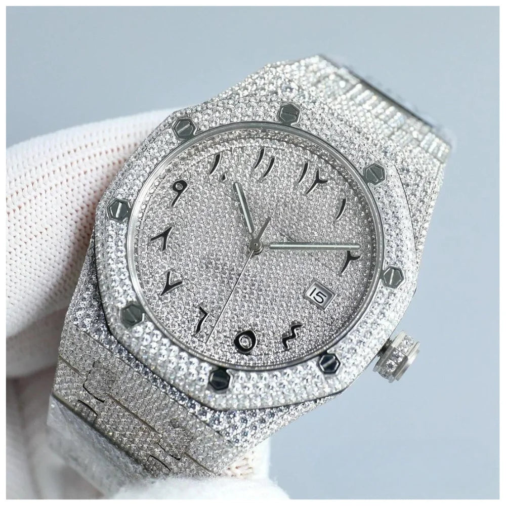 Luxury Automatic Moissanite Watch for Men, Women Diamond