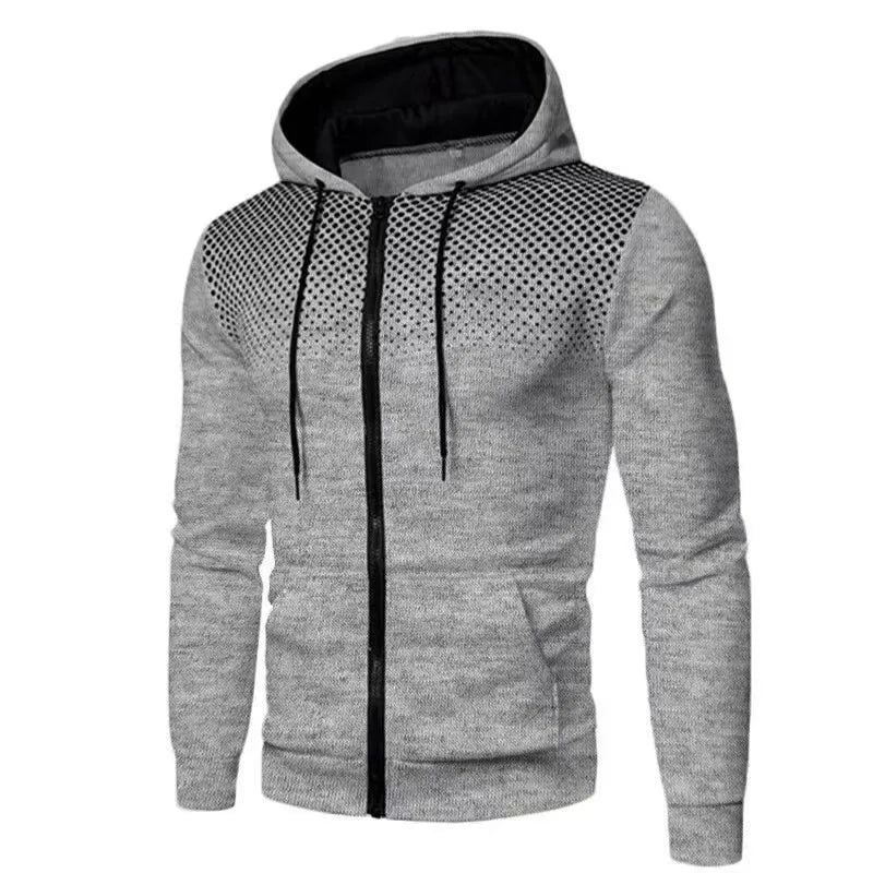 t 2025 Autumn Men Casual Outdoor Hoodie Pocket Zip up Slim Sweatshirt