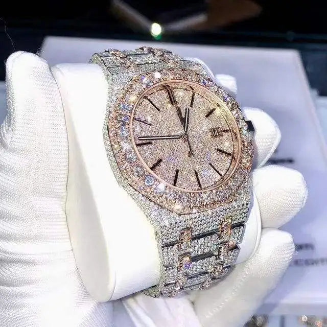 Luxury Automatic Moissanite Watch for Men, Women Diamond