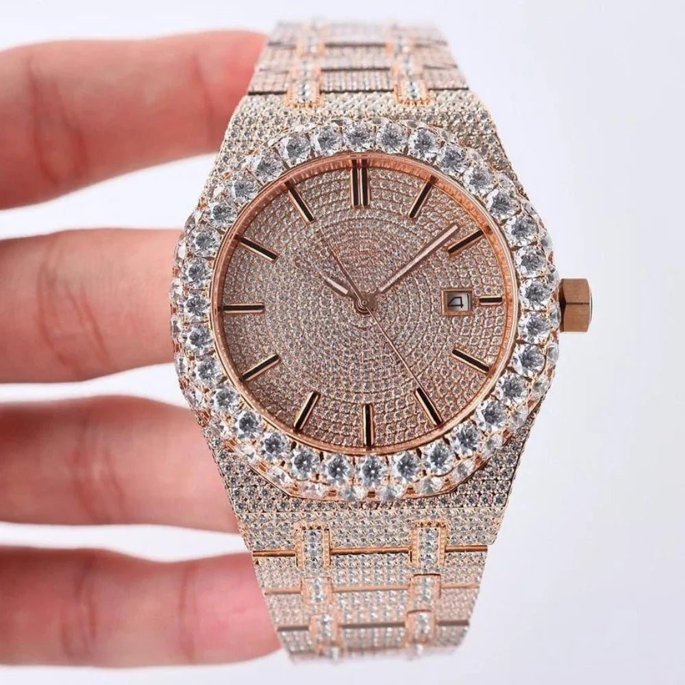 Luxury Automatic Moissanite Watch for Men, Women Diamond