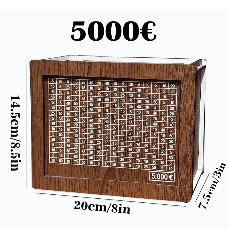 Number Decorative Natural Wooden Money Box with Counter