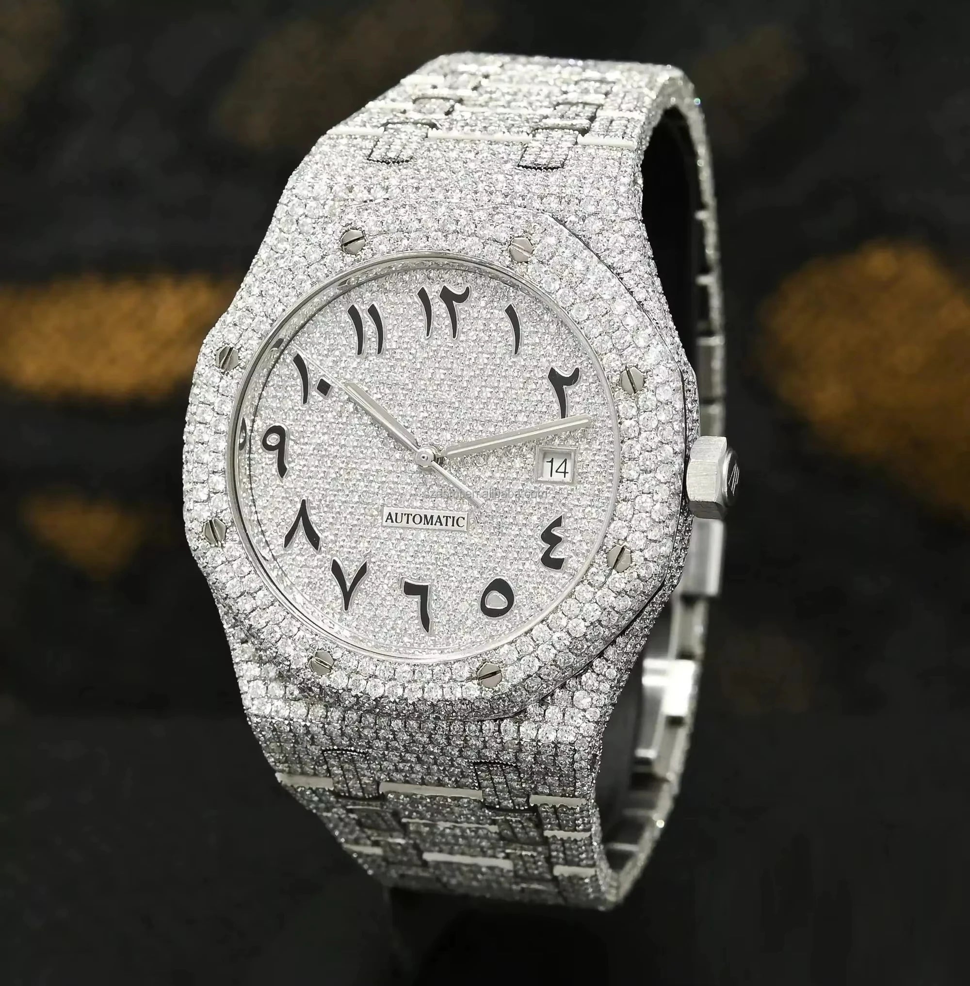 Luxury Automatic Moissanite Watch for Men, Women Diamond