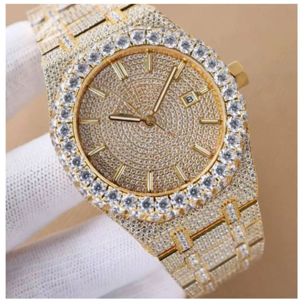 Luxury Automatic Moissanite Watch for Men, Women Diamond