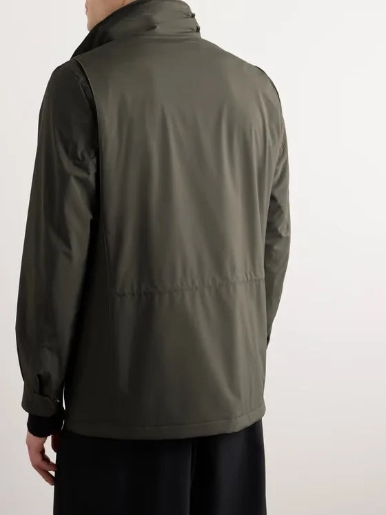 2025 Men's Spring Autumn Casual Jacket in Canvas Stand Collar Zipper Large