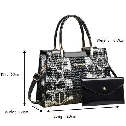Retro Contrasting Print Handbags Ladies Bags Handbag