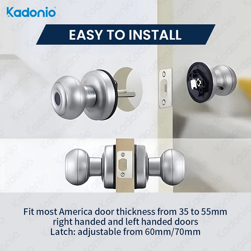 Lock Stainless Steel Round Door Handle Smart Lock