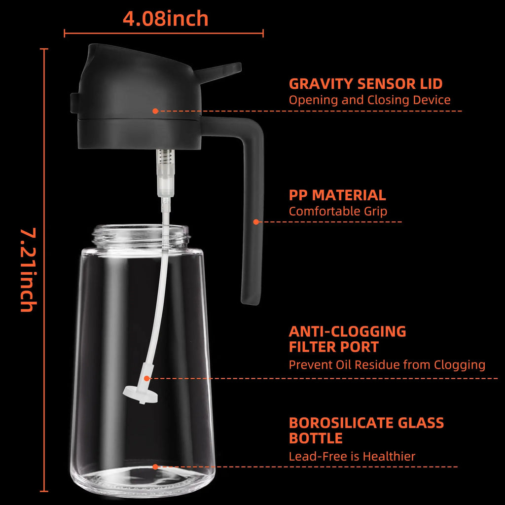 2 in 1 Plastic Oil Sprayer Bottle Kitchen Cooking   Olive Oil