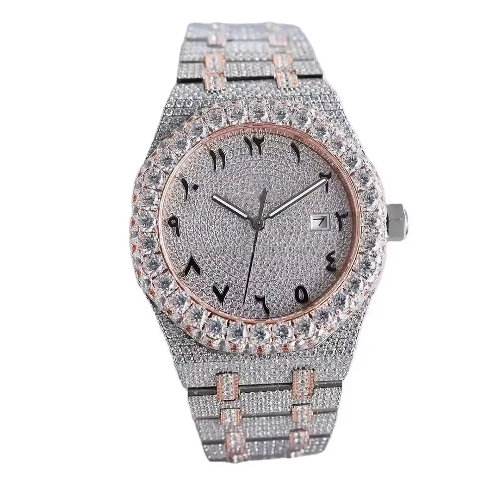 Luxury Automatic Moissanite Watch for Men, Women Diamond