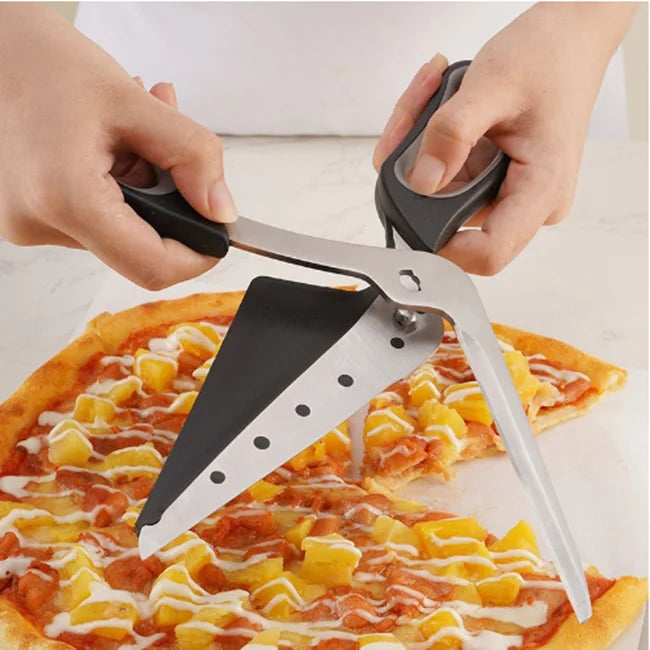 Stainless Steel Kitchen Scissor Pizza Cutting Spatula Slicer Tools Ultra Sharp