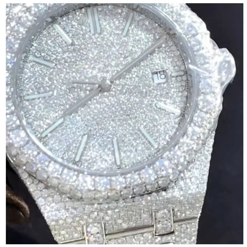 Luxury Automatic Moissanite Watch for Men, Women Diamond
