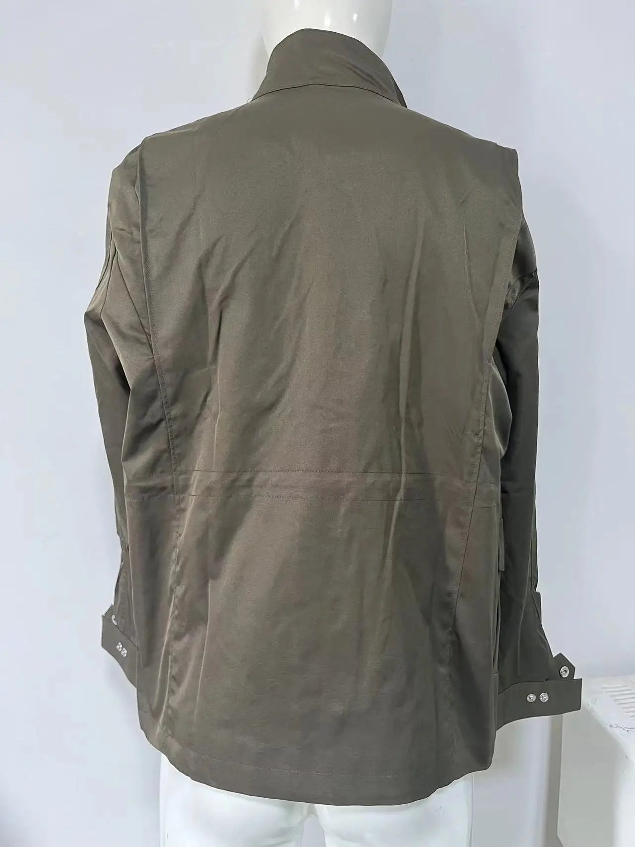 2025 Men's Spring Autumn Casual Jacket in Canvas Stand Collar Zipper Large
