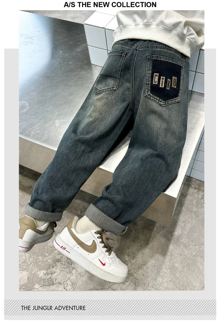 Autumn Boys' Trendy Casual Stylish Long Denim Jeans