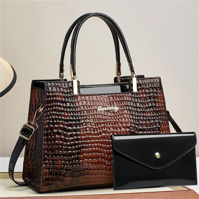 Retro Contrasting Print Handbags Ladies Bags Handbag