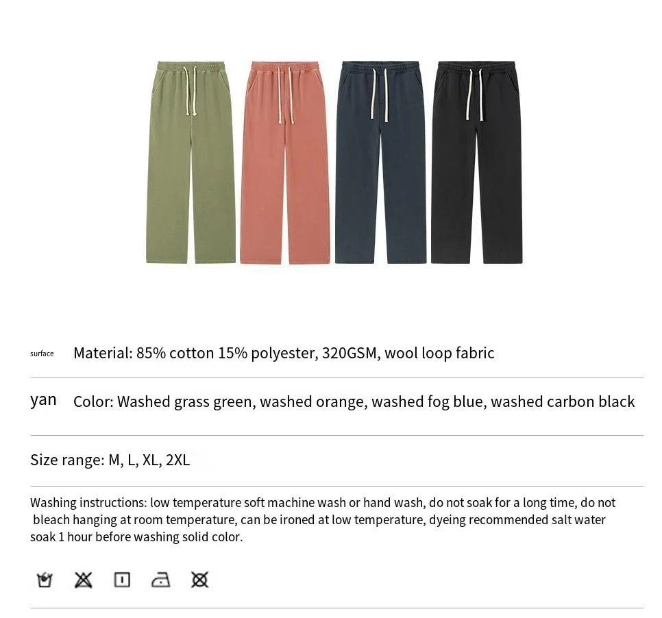 High Quality Autumn Winter Straight Leg Sweatpants Mens Jogging Pants Baggy Plus Size  Fleece Cotton Sweatpants