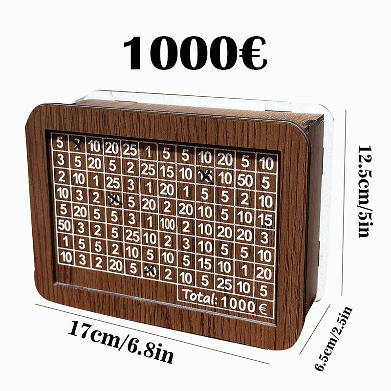 Number Decorative Natural Wooden Money Box with Counter