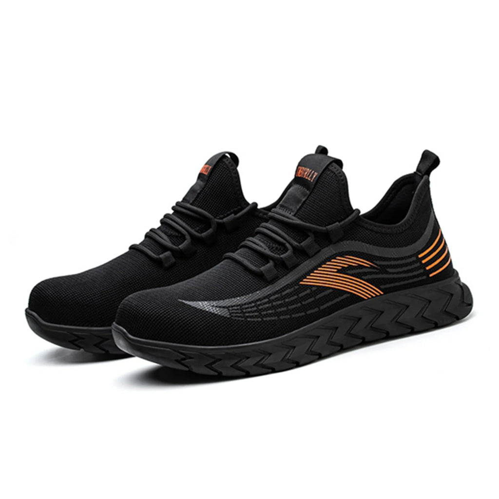 Women's Lightweight Steel Toe Sports Safety Shoes with Breathable Mesh Upper Low Cut Winter Construction Features Anti-Slip