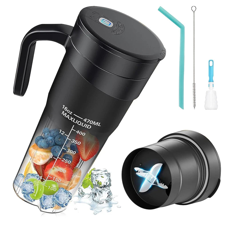 Fruit Mixer Mini Hand Juicer Blender Smoothie With Straw