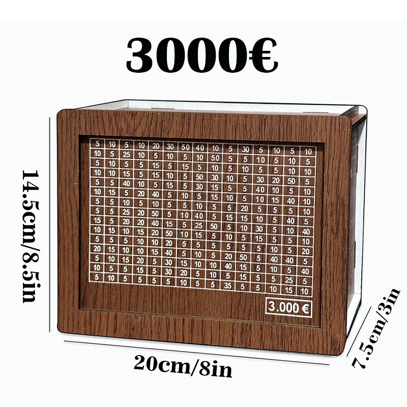 Number Decorative Natural Wooden Money Box with Counter
