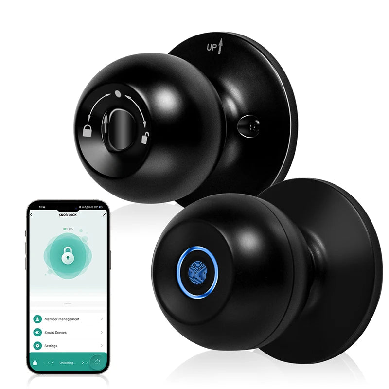 Lock Stainless Steel Round Door Handle Smart Lock