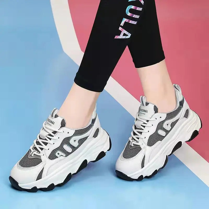 Women's Thick Shoes-Chunky Genre Walking Sneakers for Ladies