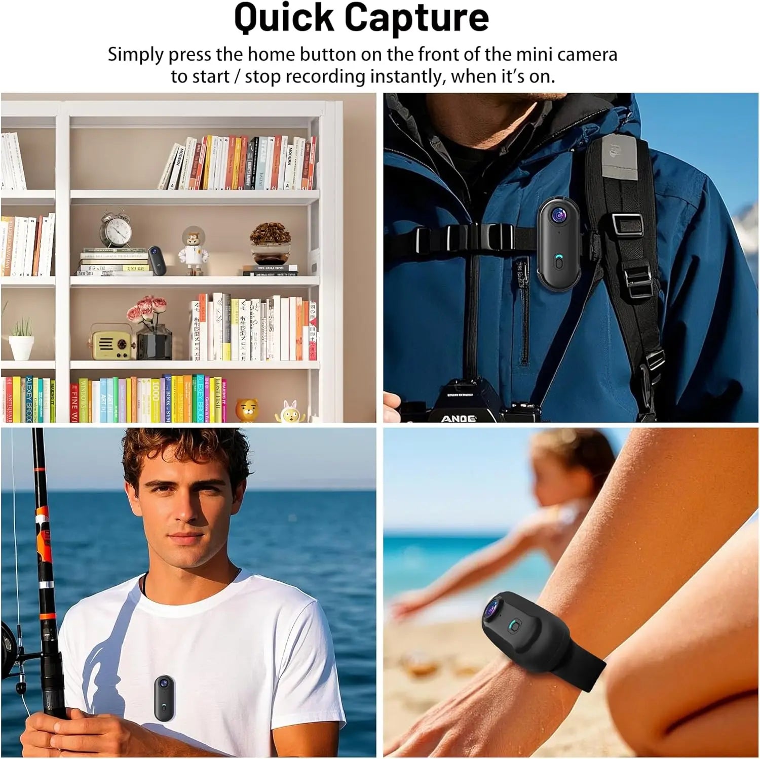 128GB FHD 1080P Mini Body POV Camera, Wearable Action Body Cam